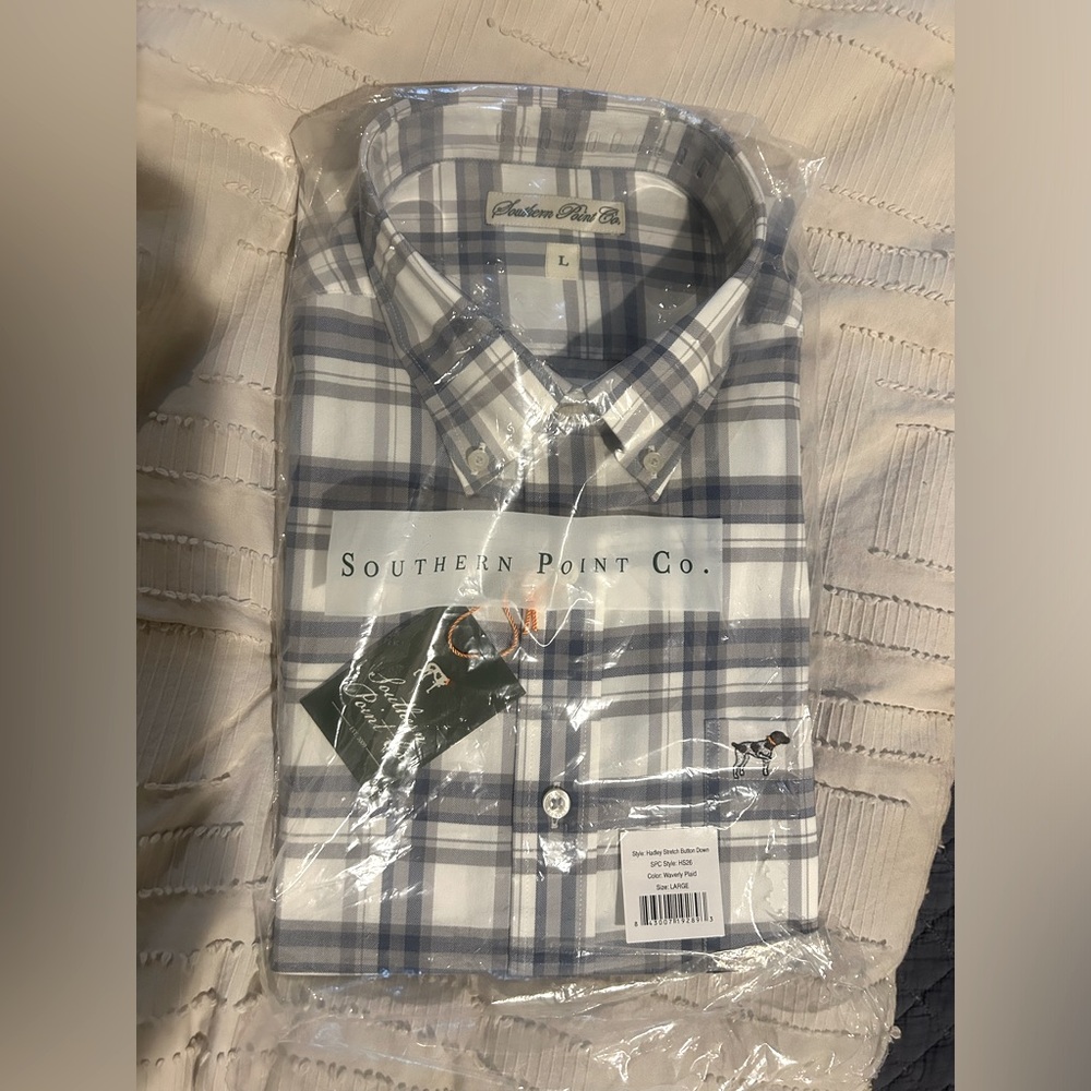 NWT Southern Point Company button down LS casual shirt.